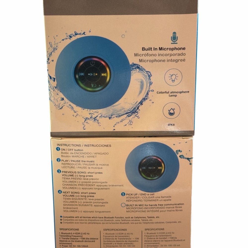 Waterproof Bluetooth Speaker with Built-In Microphone One Pc